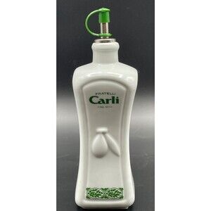 Fratelli Carli Ceramic Olive Oil Cruet Decanter Dispenser 9” Tall Italy